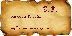 Daróczy Mátyás névjegykártya