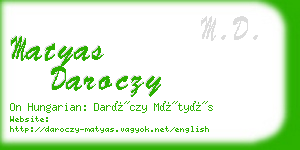 matyas daroczy business card